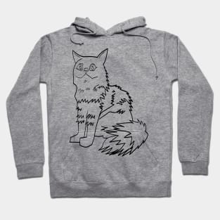 persian cat line art Hoodie